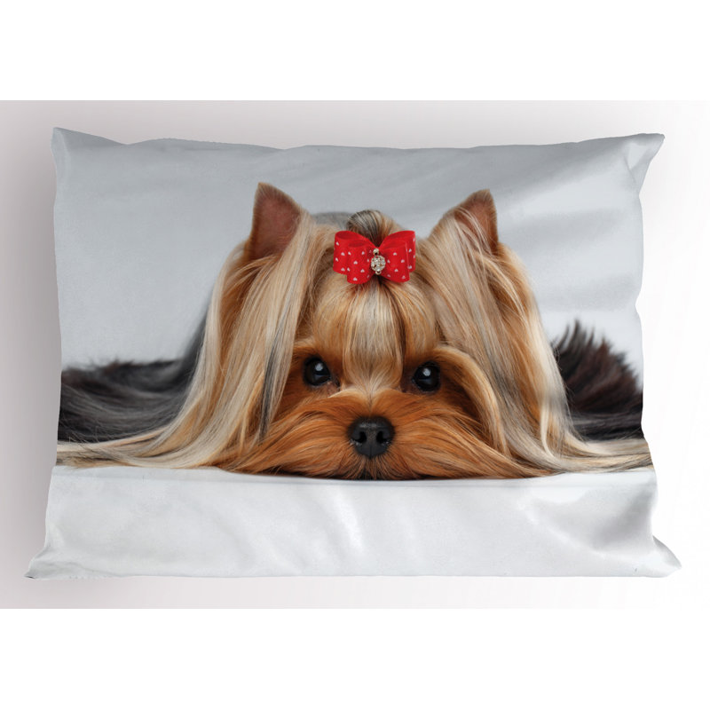 Yorkshire Terrier Dog Print Polyester Pillow Sham