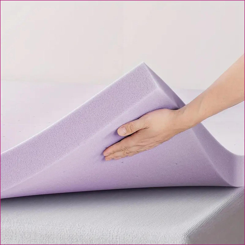 Surmatelas grand, mousse mémoire infusée de gel ferme de 3 pouces avec refroidissement ventilé & amp; Soulagement de la pression | Polyuréthane | Mauve