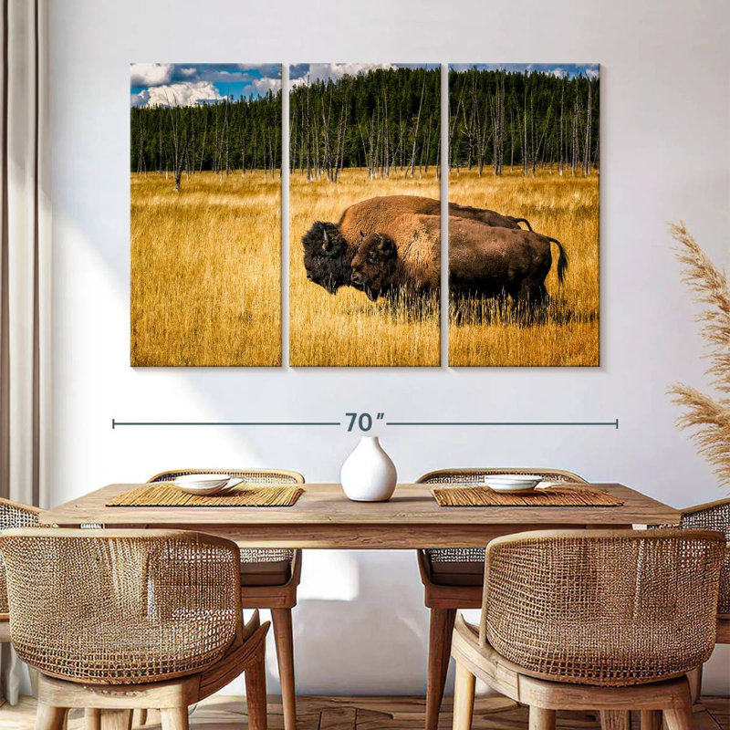 Brampt Bison In Summer, 42" H x 65" W