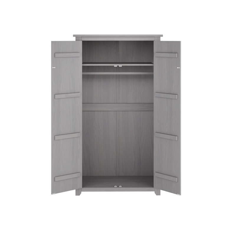 LPD Home 2 Door Wood Wardrobe, Grey