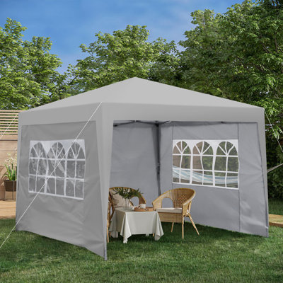 Outdoor 10x 10ft Pop Up Gazebo Canopy Tent Removable Sidewall With Zipper,2pcs Sidewall With Windows,with 4pcs Weight Sand Bag,with Carry Bag
