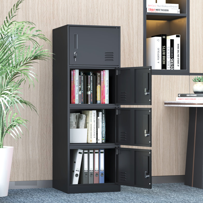 Casiers en métal pour les employés, casier de rangement de bureau avec 4 portes, armoire de rangement haute pour les employés, école, bureau, maison, gymnase, chambre à coucher