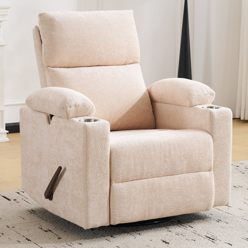 Swivel Rocking Recliner With Adjustable Armrests; Infant Rocking Recliner With Adjustable Headrest And Cup Holder