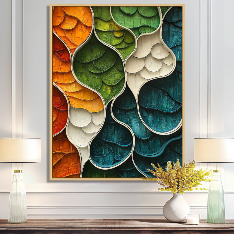 Omagene Biomorphism Earth Ephemeral Pathway I - Lyrical Abstraction, art mural, H 40 po x l 30 po, Crème, crème
