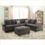 Ottoman, 36x26x20 Cocktail Navy Blue Tufted Dorris Fabric | Walnut Brown Legs | Solid Wood-1462889792
