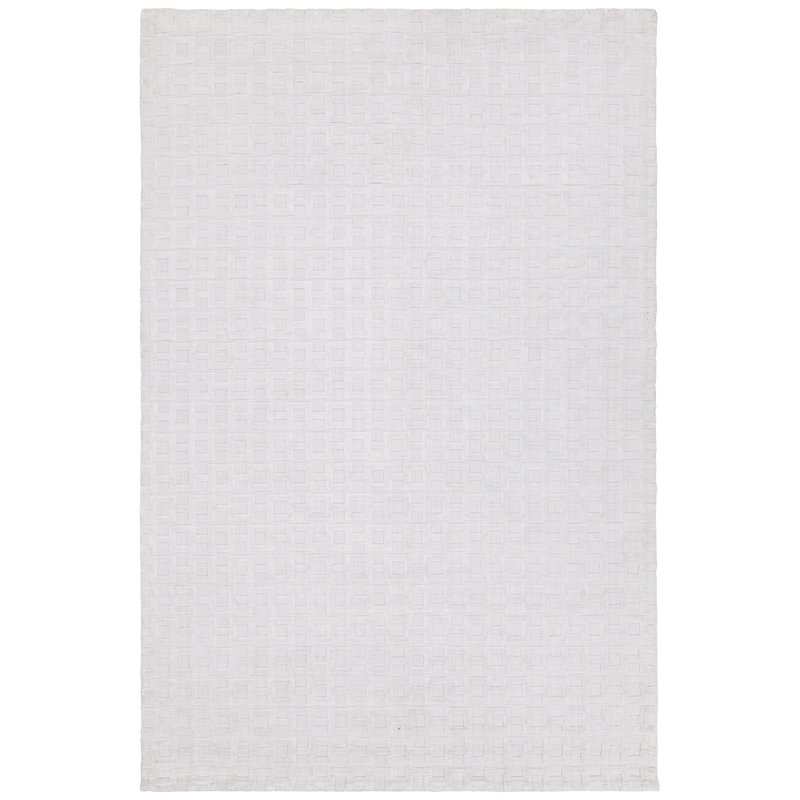 Tapis blanc tissé à la main Arctarus, 7 pi 9 po X 10 pi 6 po