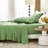 Linen Cotton Flat Sheet(Khaki Green,King)-127119696-127119706