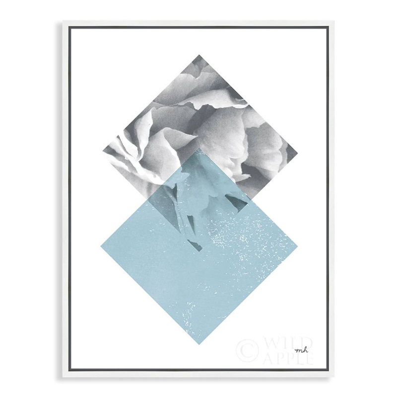 «Black and White Flowers IV» par Harper Ethan - reproduction sur toile flottante