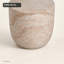 Table d'appoint d'extérieur en béton beige aspect travertin Barrel