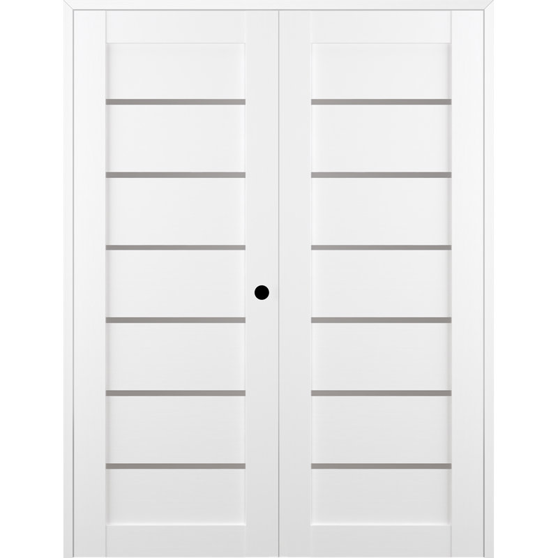 Porte française Alba, 55,5 po x 79,37 po, Blanc noble, Gauche