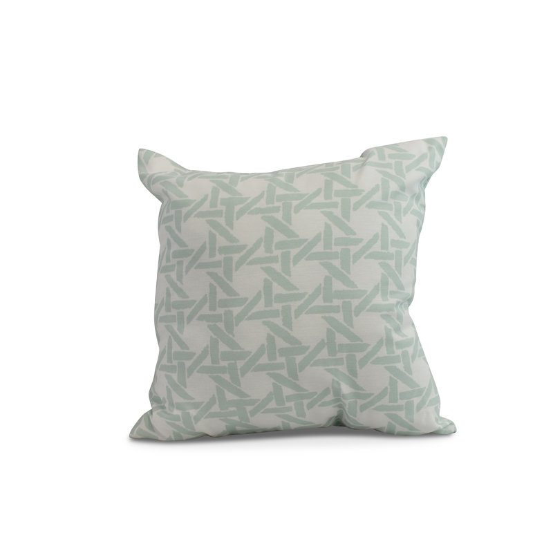 Housse de coussin d'extérieur à imprimé géométrique Palm Beach, H 16 po x l 16 po, Bleu pâle