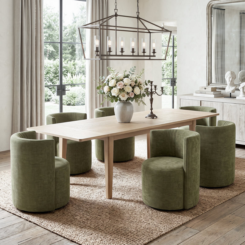 Ensemble de table de salle à manger à rallonge 72 "à 104" avec 6 fauteuils cachés, Blue