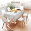 Ensemble de 6 chaises de salle à manger modernes avec coussin en cuir PU, structure en bois-209047802