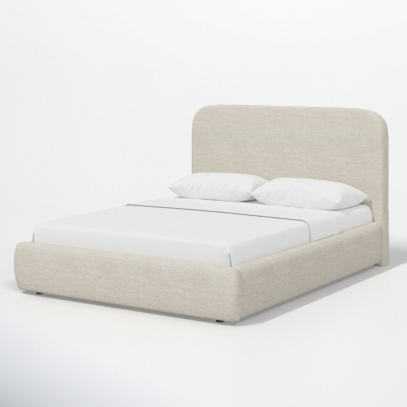 Upholstered Bed, Queen, Relaxed Zinc Linen