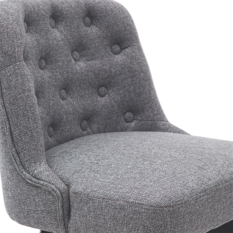 Swivel Upholstered 26'' Counter Stool Wood Leg, Gray, Counter Stool (26" Seat Height), 1