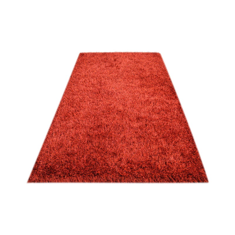 Solid Colour Wool Hand Woven Shag Area Rug, Rectangle 140 x 200cm