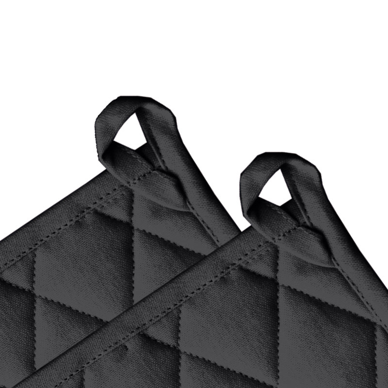 FabStyles Cotton Potholder Set, Black