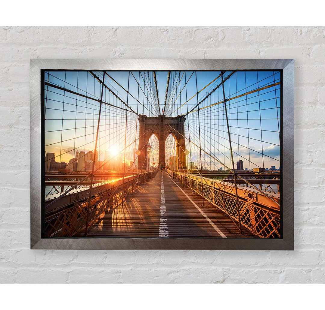 Sonnenuntergang durch die Brooklyn Bridge - Druck