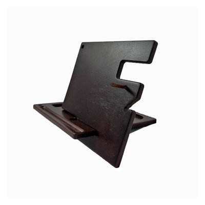 Ensemble de table de chevet en bois massif avec support pour montre, porte-clés et plateau à pièces - finition brun foncé (2 pièces)