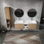 Meuble-lavabo mural élégant avec rangement abondant et lavabo élégant