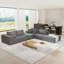 Ensemble de canapé modulaire rembourré de style moderne sans dossier, avec canapé modulaire de L de 132 po et 6 coussins, canapé-lit combiné gratuit pour le salon, la chambre à coucher-1075245128