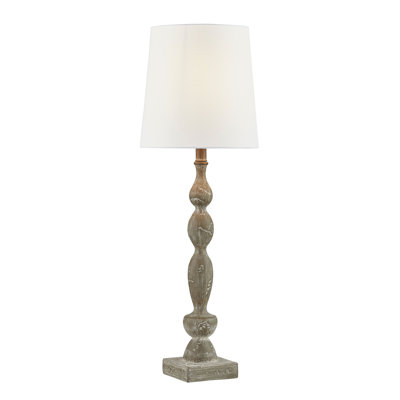 Chandler 32" Resin Table Lamp with Fabric Shade, Gray-taupe