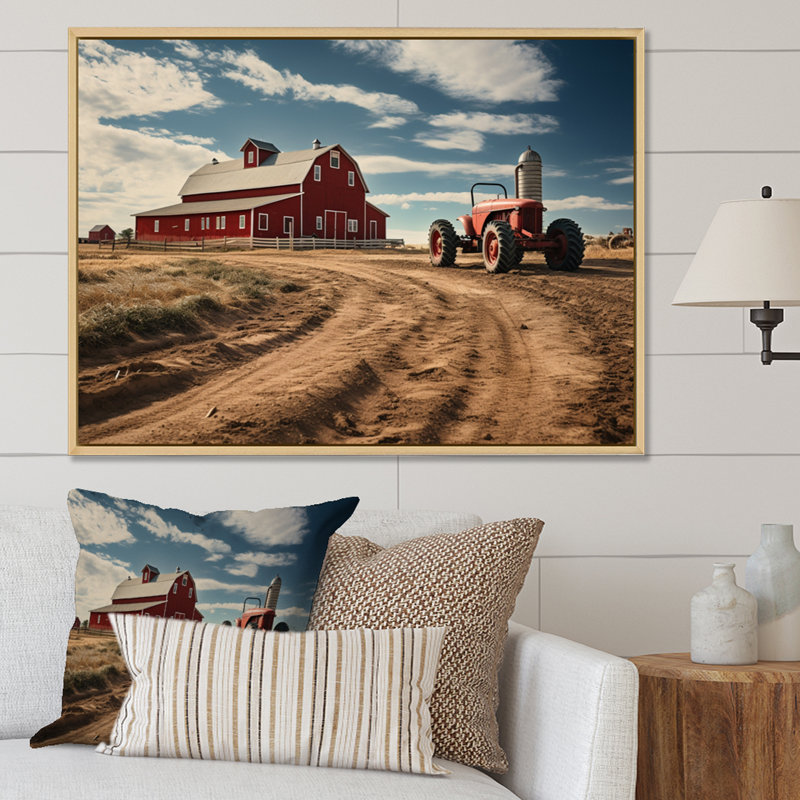 " Farm Farmstead Delight Muted III ", Cadre naturel flottant, H 16 po x l 32 po x P 1 po