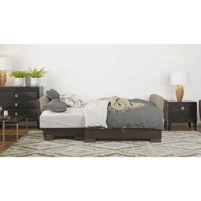 Primenest Skyhaven Collection Upholstered Convertible Chaise Lounge With Storage