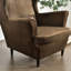 Housse pour fauteuil à oreilles extensible 2 pièces en velours doux-1863515307