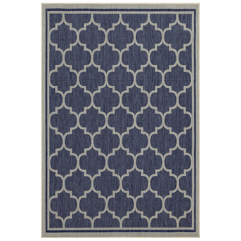 Sunshine Indoor/Outdoor Area Rug, Blue, Rectangle 7'10" x 10'3"