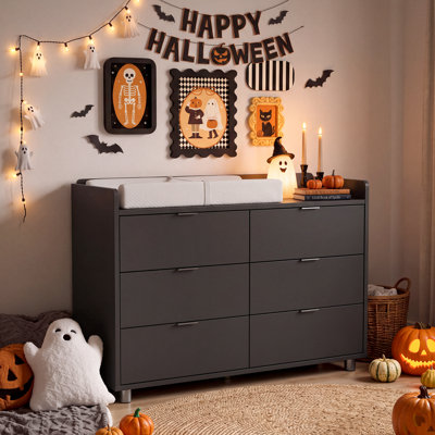 Lamello 6-Drawer Changing Table Dresser With Change Pad