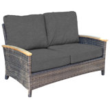 Bella Wicker Teak Outdoor 2 - Seater Sofa