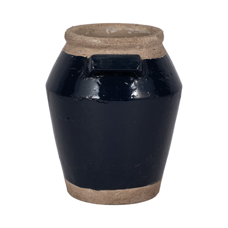 Handmade Ceramic/Porcelain Table Vase, Overall Height- 11" H, Blue/Gray