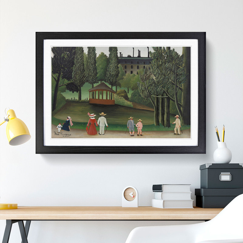View of Montsouris Park by Henri Rousseau - Picture Frame Painting, 36cm H x 48cm W x 2cm D, Black