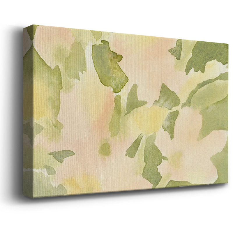 Verdant floral abstrait I, toile tendue avec châssis de qualité supérieure - prête à être accrochée, H 12 po x l 18 po