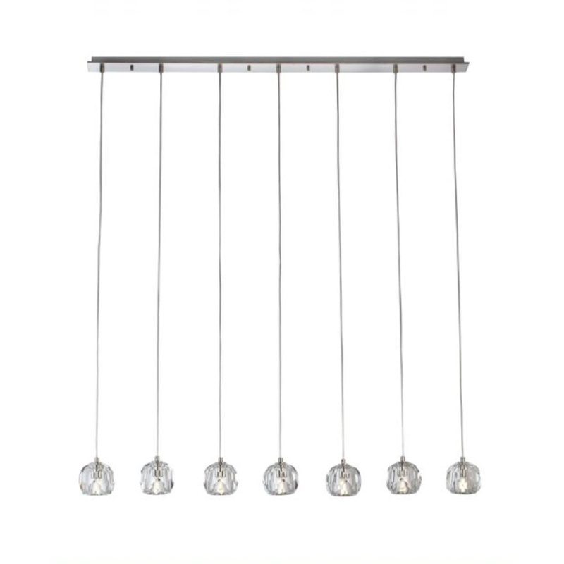 7 - Light Kitchen Island Pendant, Brushed Nickel