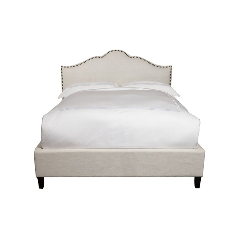 Lit tapissier standard Jamie, Naturel, Grand