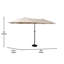 Parasol commercial à tête triple de 15 pi avec manivelle et fonction de levage facile Hayle-13238538