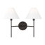 Chapman & Myers Ridgewood Bathroom Bedroom Wall Fixture With White Linen Shade-723490176-723490177-723490179