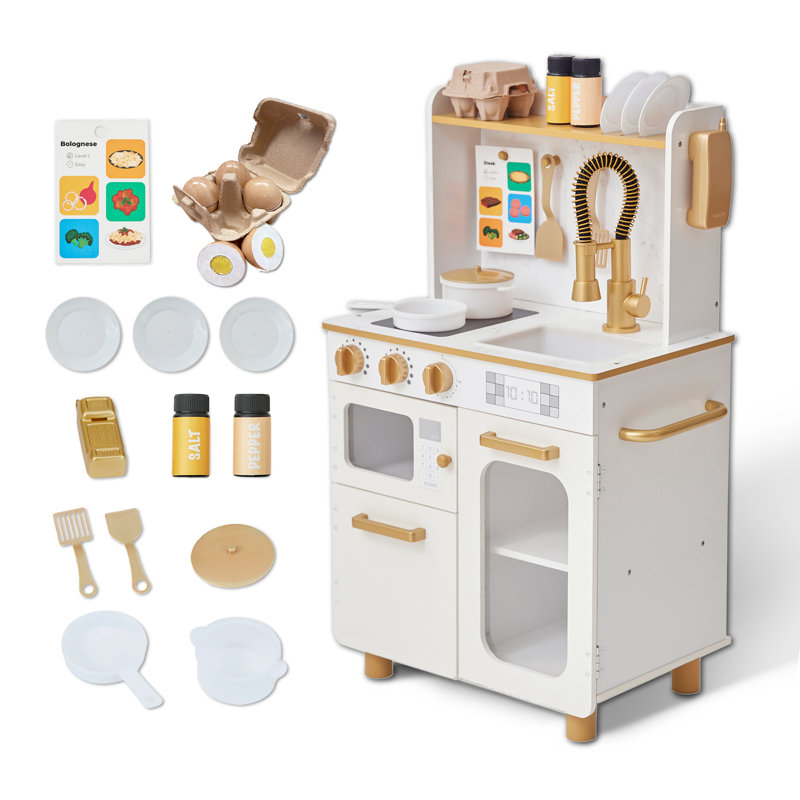 Teamson Kids Little Chef Memphis Play Kitchen, White/Gold