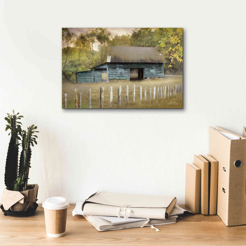 «Old Teal Shed» par Lori Deiter, art mural sur toile, H 12 po x l 18 po x P 0,75 po