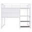 Lit mezzanine avec bureau et tableau blanc, lit mezzanine en métal avec 3 tablettes et échelle, cadre de lit-1066287316-1066287317