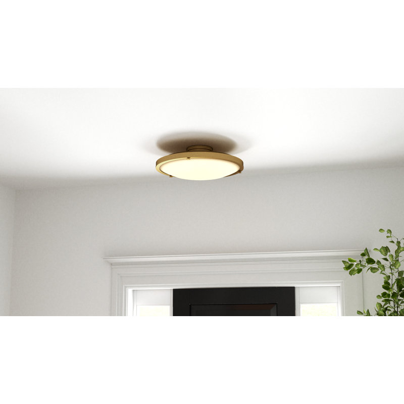 Donne Integrated LED Semi-Flush Mount With CCT Switch, Brushed Gold