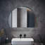 Half Circle LED Bathroom Mirror, Anti-Fog 3 Color Dimmable Touch Wall Vanity Mirror-1055081234