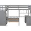 Lit superposé double au-dessus de simple avec bureau et rangement en gris élégant pour les chambres à coucher Options confortables et pratiques
