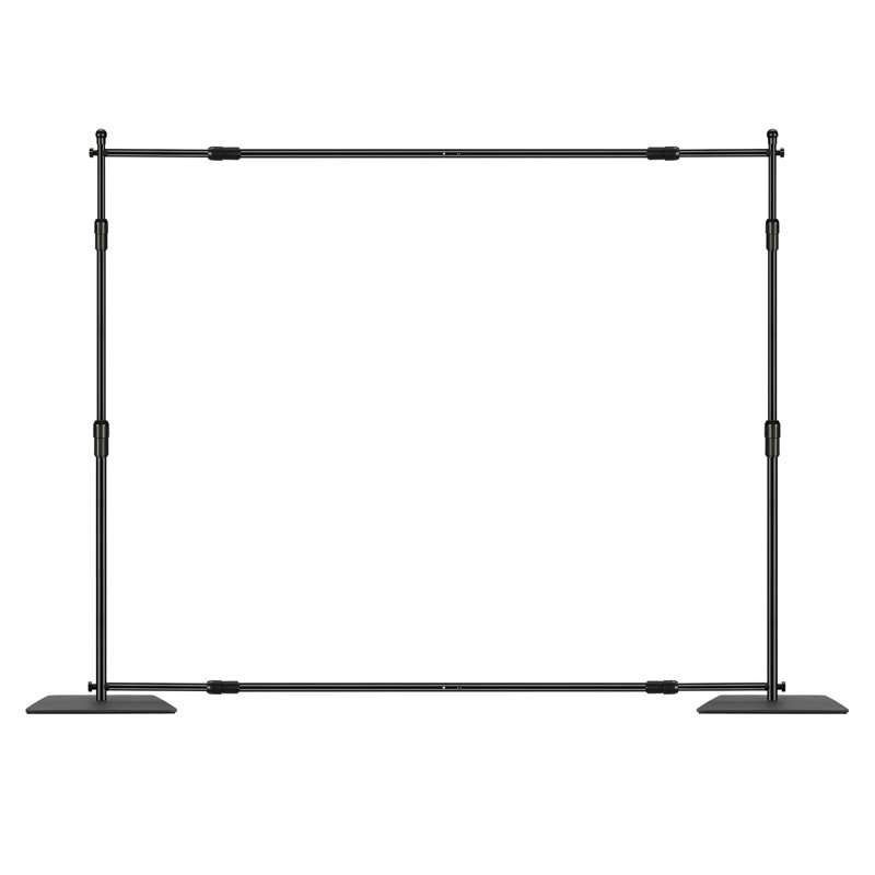 10ft x 10ft Heavy Duty Pipe and Drape Kit with Carbon Steel Base - Adjustable Backdrop Stand for Wedding, Photography & Events
