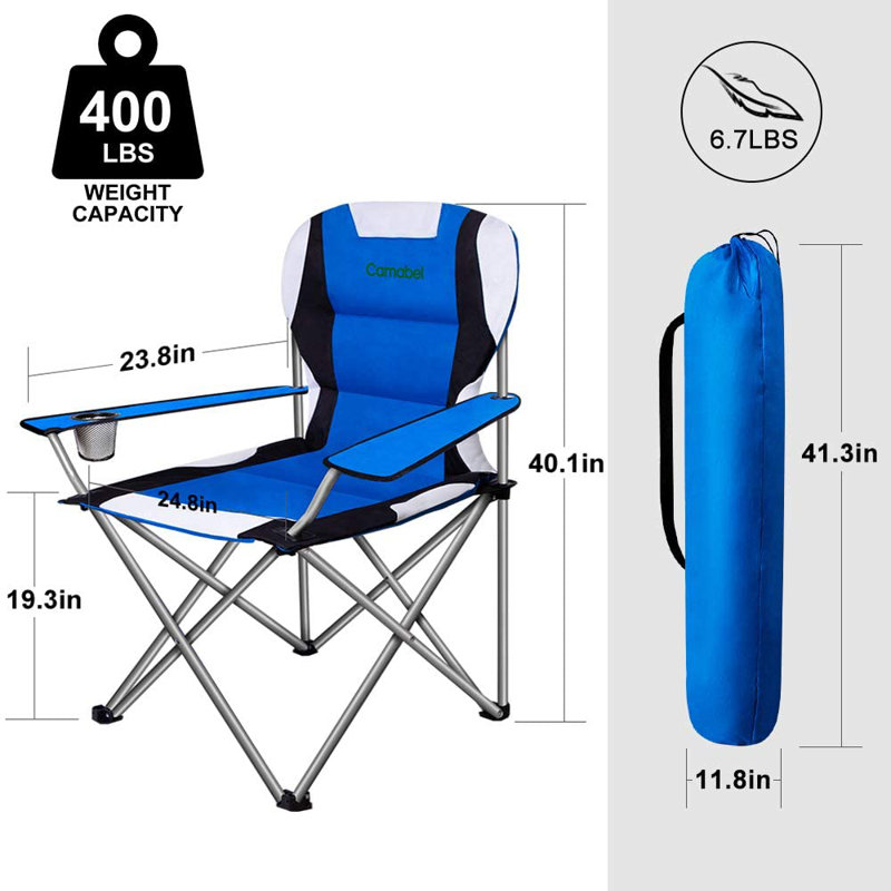 Chaises de camping surdimensionnées Madeira Camabel, Bleu