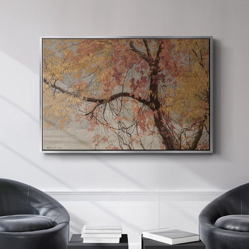 Paysage rétro - DCxxi, H 17 po x l 25 po x P 2 po, Toile encadrée flottée blanche