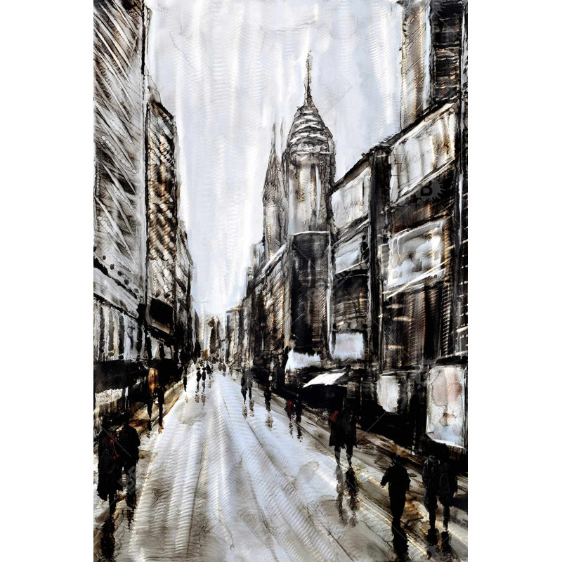 «Busy Gray Street» sur toile