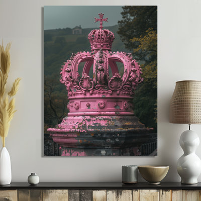 Pink Blue British Cultural Crown Monument Photo - Monuments Wall Art Living Room